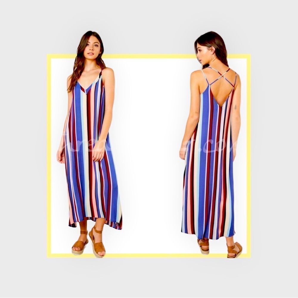 🆕 Mustard Seed NWT Maxi Dress in Red,White and Blue (MU 1-3)